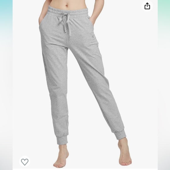 BALEAF Womens Sweatpants Cotton Joggers with Pockets Lounge Gray - Picture 7 of 9